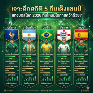 ทีมเต็งแชมป์ แทงบอลโลก 2026